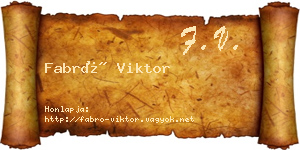 Fabró Viktor névjegykártya